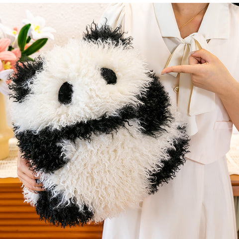 Super Soft Animal Sphere Plush Pillow - 38cm Decorative Throw Cushion for Sofa & Bed(panda)