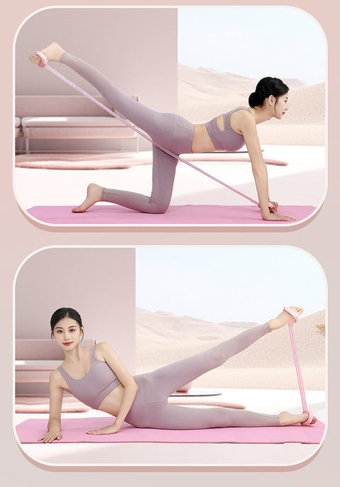 Purple Adjustable Resistance Chest Expander with 6 Levels - Cute Cat Ear Puller for Full Body Workout
