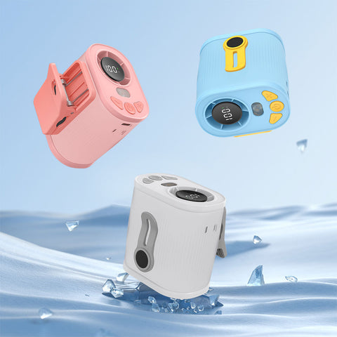 White High-Speed Mini Clip Fan with 360° Rotation – Portable, Rechargeable & Multi-Functional Cooling Solution