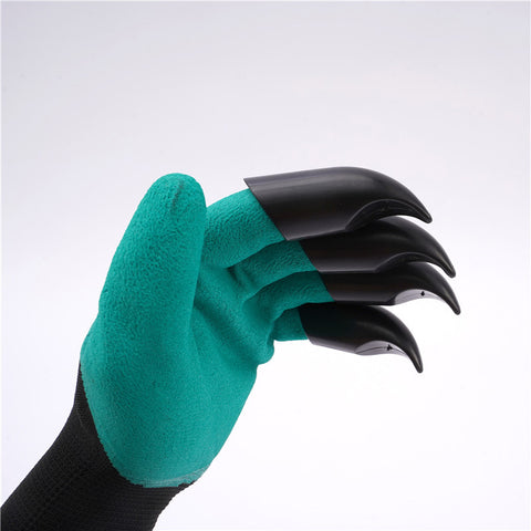 2-Pairs Green Waterproof and Puncture Resistant Gardening Gloves(L: 27CM) - Breathable Latex Foam Coated Work Gloves for Digging, Planting, and Yard Work
