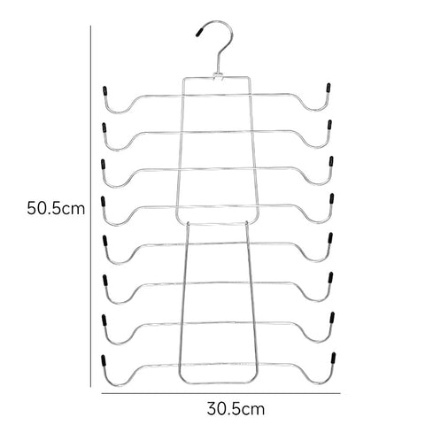 Foldable Vertical Layered Bra and Lingerie Organiser Hanger(8 Tier: 50.5X30.5cm) - Stainless Steel Space Saver for Underwear, Bras, and Tank Tops