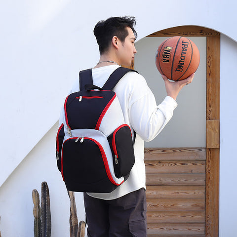 Black and yellow Large Capacity Oxford Cloth Basketball Backpack - Waterproof Gym & Travel Bag for Men & Women with S-Type Straps