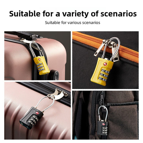 Wine red TSA Approved Cable Combination Padlock 3-Digit Security Lock for Travel Luggage Suitcase Gym Lockers Durable Steel Wire Australian Travel Essential