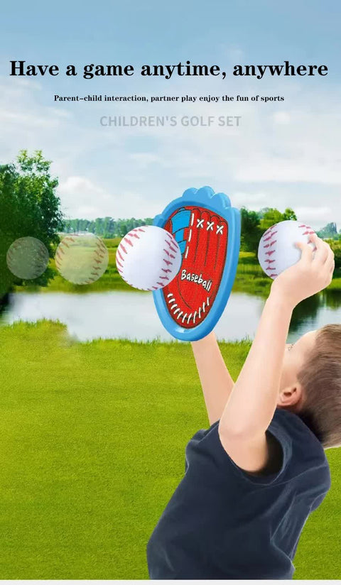 LED Light Up Toss and Catch Game Set - 2 Glowing Blue Paddles & 3 Sticky Rugby - Fun Outdoor Beach & Camping Toy for Kids & Adults - Includes Mesh Storage Bag