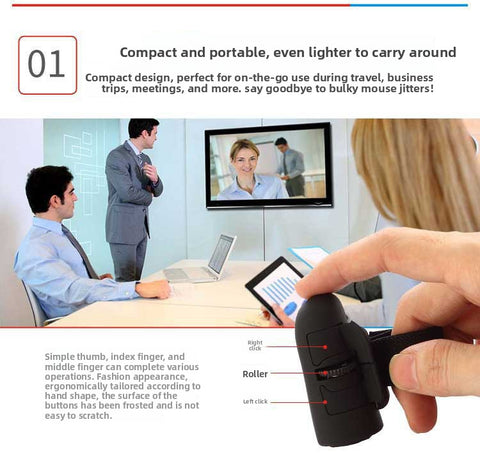 Black Wireless Finger Mouse Rechargeable 2.4G Ring Mouse for Laptop Tablet Smartphone Ergonomic Mini Mouse for Mobile Office and Travel Australian Lifestyle