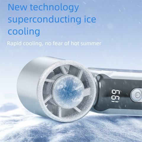 Grey Portable Mini Handheld Fan with 199-Speed Settings and Brushless Motor for Outdoor Use High Performance Cooling Solution Local Standard Fit