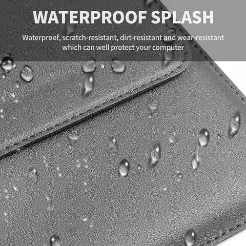 Deep Blue 3-in-1 Laptop Sleeve with Built-In Stand & Wrist Rest – Waterproof PU Protective Case for 13/14 Inch Laptops, Portable and Ergonomic Design