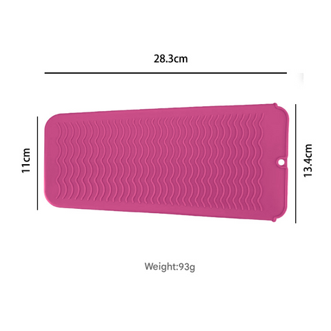 Grey 2-in-1 Silicone Wave Anti-Scalding Mat & Pouch for Hair Tools (2-Pack) - Travel-Ready Heat-Resistant Hanging Storage Bag