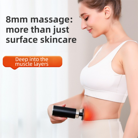 Black Grey Mini Hot Cold Massage Gun with10 Heads - 6 Intensity Dual Thermal Therapy Deep Muscle Reliever for Gym Fitness Recovery