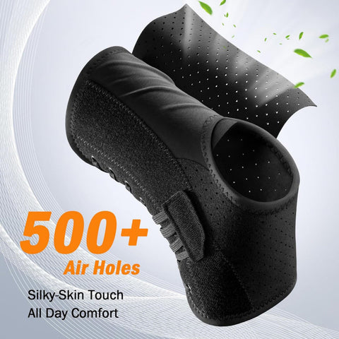 L Size Black Triple-Layer Compression Ankle Brace With Adjustable Lace-Up - Breathable Sprain Prevention Sleeve