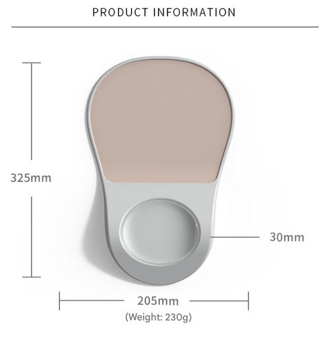 Light Brown Ergonomic Mouse Pad with Wrist Rest Support Soft Silicone Concave Groove Design 32.5cm Non-Slip Mat for Home Office & Gaming