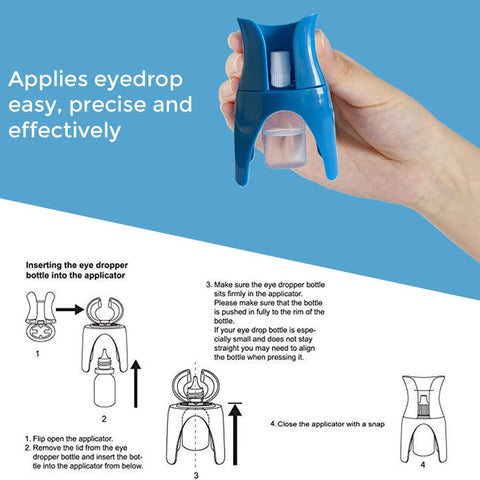 Dark Blue and Light Blue Eye Drop Applicator – Safe & Hygienic Eyedrop Dispenser for Precise Application