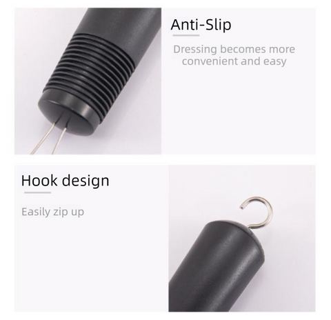 Black Dressing Aid Tool – Button & Zipper Assistant for Elderly and People with Limited Mobility