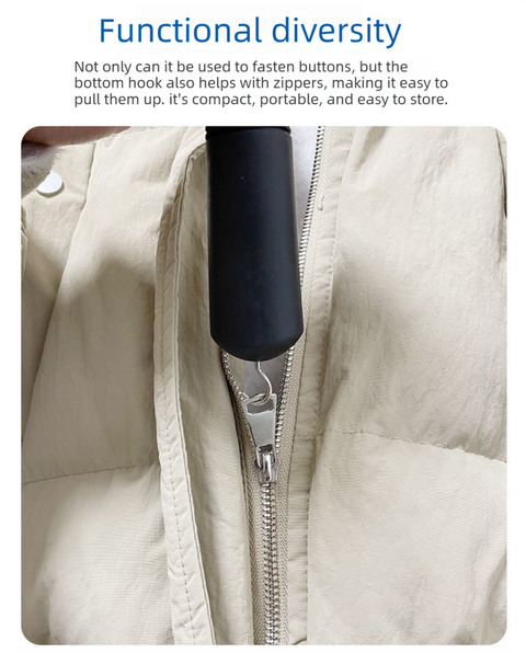 Black Dressing Aid Tool – Button & Zipper Assistant for Elderly and People with Limited Mobility