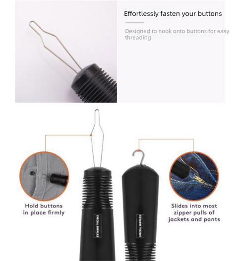 2 Pcs (Black and Grey) Dressing Aid Tool – Button & Zipper Assistant for Elderly and People with Limited Mobility