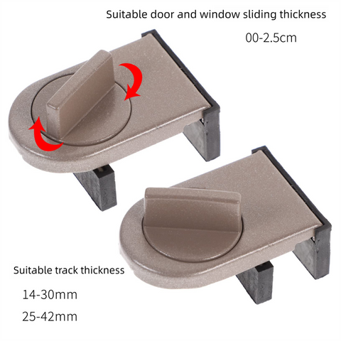 3 Pcs Brown Window Lock & Door Limiting Device – Multi-Functional, No-Drill Safety Lock for Sliding Windows and Doors