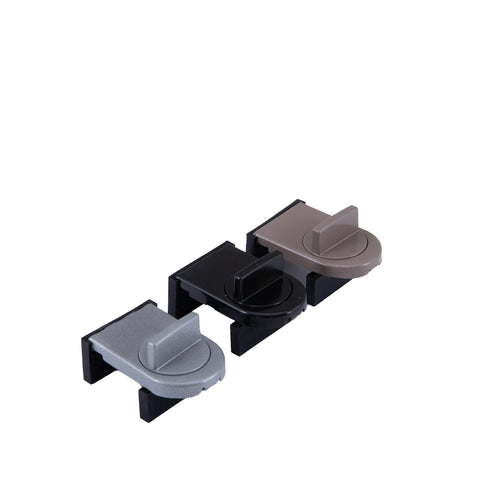 3 Pcs Grey Window Lock & Door Limiting Device – Multi-Functional, No-Drill Safety Lock for Sliding Windows and Doors