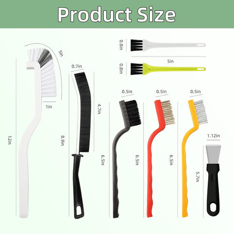 Set A Multi-Use Heavy-Duty Cleaning Brush Set – 14-Piece Hard Bristle Tool Kit for Kitchen, Bathroom & Tight Spaces