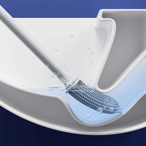 2 Pcs (Black + White) Wall-Mountable Toilet Brush Set – Soft-Tip 360° Cleaning System