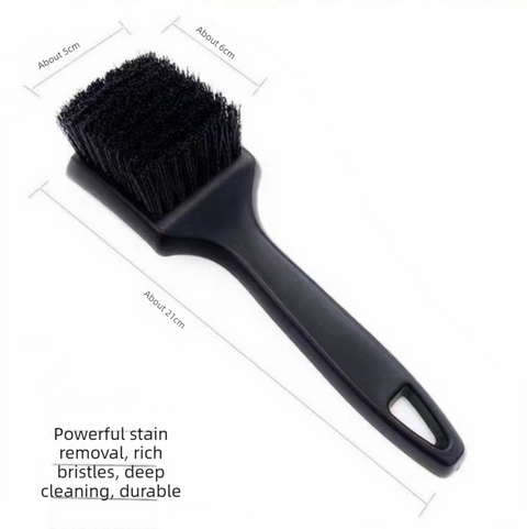 White Car Tire & Detailing Brush  - 2-Pack Stiff Bristle Scrubber for Wheels, Mats, and Upholstery