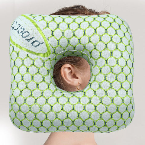 Grey Ear Piercing Pillow - Soft Side Sleeper Cushion with Hollow Center for Pressure Relief, Post-Piercing Care & Comfortable Napping