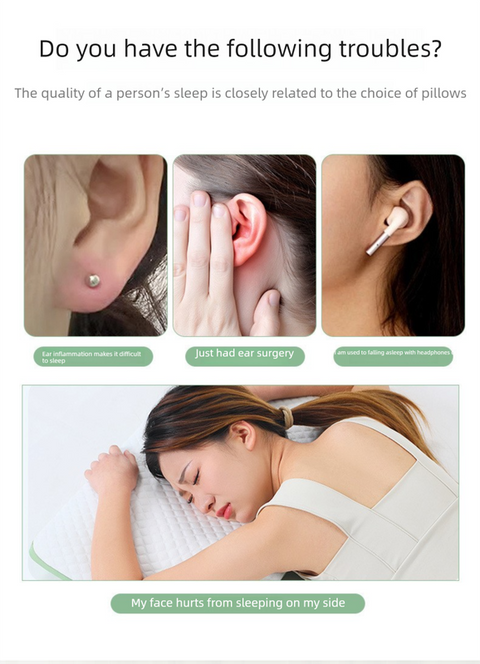 Light Gold Ear Piercing Pillow - Soft Side Sleeper Cushion with Hollow Center for Pressure Relief, Post-Piercing Care & Comfortable Napping