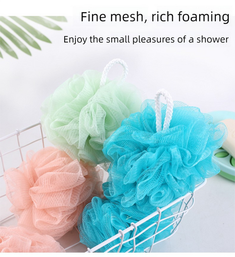 Blue 3-Piece Exfoliating Bath Set with Long-Handle Back Scrubber, Exfoliating Glove & Loofah Sponge for Deep Cleansing