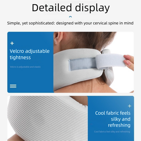 Black Neck Support Brace for Posture Correction – Cervical Collar with Cooling Fabric and Adjustable Fit for Office, Driving and Daily Use