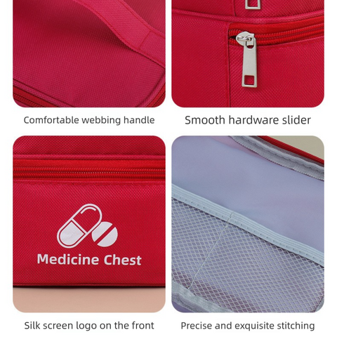 Navy blue 3-Piece First Aid Organizer Set – Small, Medium & Large Medicine Storage Cases (19/23/35cm) for Home & Travel