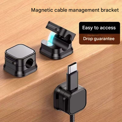 24 White Pack Magnetic Cable Organizer Clips for Desk and Car, Reusable Adhesive Cord Management Holder for Charging Cables, USB Wires, Headphones, HDMI, and Power Cords