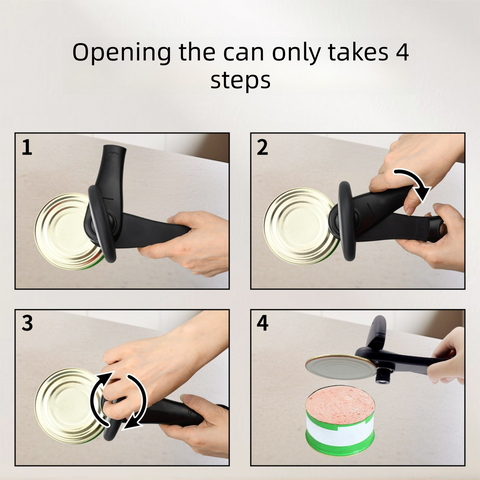 Red Multifunctional Manual Can Opener with Safe Smooth Edge Cutting Effort-Saving Design for Home Kitchen Easy Opening Solution for Local Households