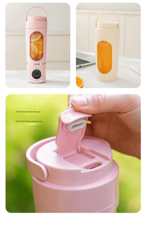 Blue 7.4V Portable Blender 700ml Wireless Juicer Cup - 12 Blade USB Rechargeable Smoothie Maker with LED Display - Personal Fruit Mixer with Safety Lock - BPA Free Travel Blender for Home Office Outdoor
