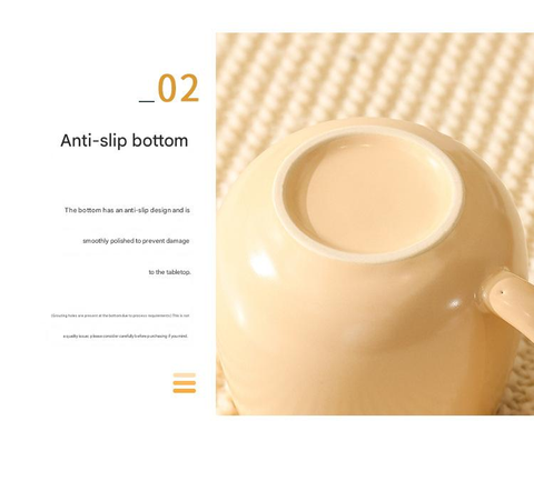 Yellow Premium Macaron Ceramic Coffee Mug Set - 500ml Large Capacity Belly Cup with Underglaze Finish, Minimalist Nordic Style Porcelain Mug for Coffee, Tea, Milk and Oatmeal