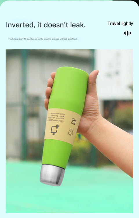 White Premium 304 Stainless Steel Vacuum Insulated Water Bottle - 532ml Large Capacity Sports Flask with 12-24 Hour Thermal Retention, Leak-Proof Portable Travel Mug for Gym, Office, Car and Outdoor Activities