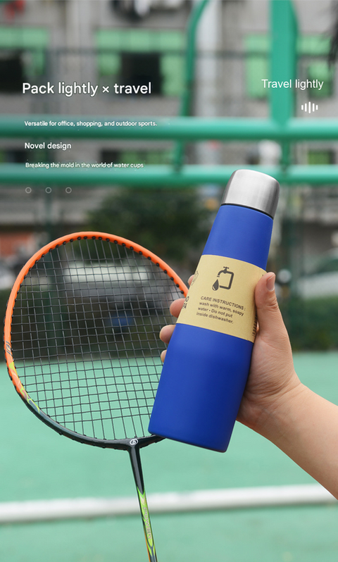 Red Premium 304 Stainless Steel Vacuum Insulated Water Bottle - 532ml Large Capacity Sports Flask with 12-24 Hour Thermal Retention, Leak-Proof Portable Travel Mug for Gym, Office, Car and Outdoor Activities