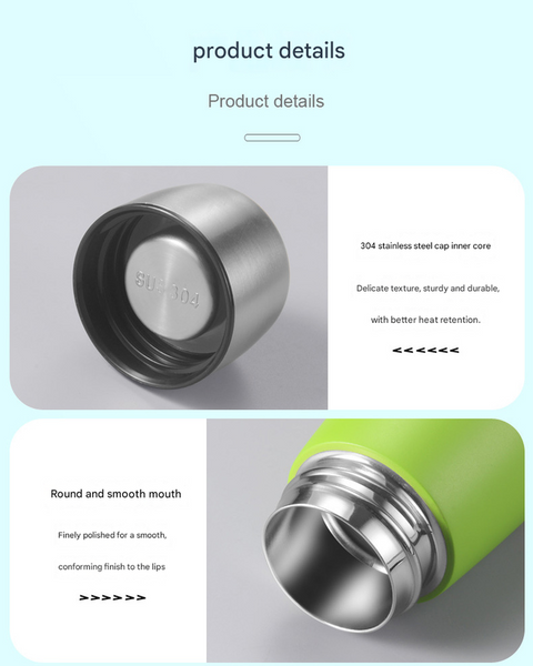 Yellow Premium 304 Stainless Steel Vacuum Insulated Water Bottle - 532ml Large Capacity Sports Flask with 12-24 Hour Thermal Retention, Leak-Proof Portable Travel Mug for Gym, Office, Car and Outdoor Activities