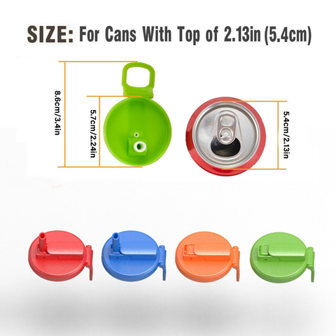 Blue Reusable Soda Can Lid with Straw and Carrying Handle - Spill-Proof Plastic Can Cover for Standard 2.13 Inch Cans, Portable Beverage Protector with Flip-Top Design, BPA-Free Drink Can Converter for Outdoor Parties BBQs Camping