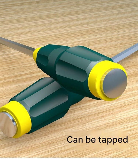 2-piece Green One 4-inch Phillips screwdriver and one 4-inch flathead screwdriver  Impact-Resistant Magnetic Screwdriver with Through-Tang Shaft — Chrome Vanadium Steel Bit, Ergonomic Non-Slip Handle — Ideal for Automotive Repair, Machinery Maintenance, F