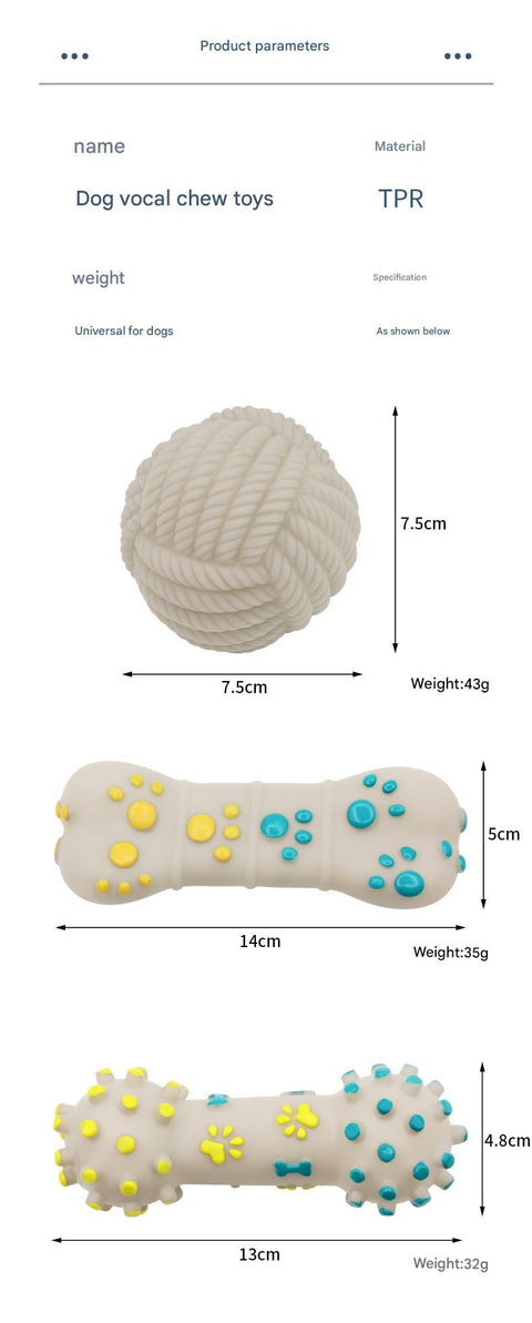 Yellow and Blue Spiked ring barbell Durable TPR Dog Chew Toys Set -  for Teeth Cleaning - Non-Toxic, Bite-Resistant, Easy Clean - Interactive Play for Medium to Large Dogs