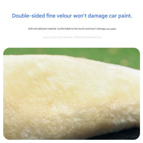4-piece Beige Microfiber Car Wash Mitt - Double Sided Imitation Sheepskin Wash Glove, Scratch Free Paint Safe Cleaning Tool for Car Detailing, Waxing, Polishing - 23x15cm Large Palm Design
