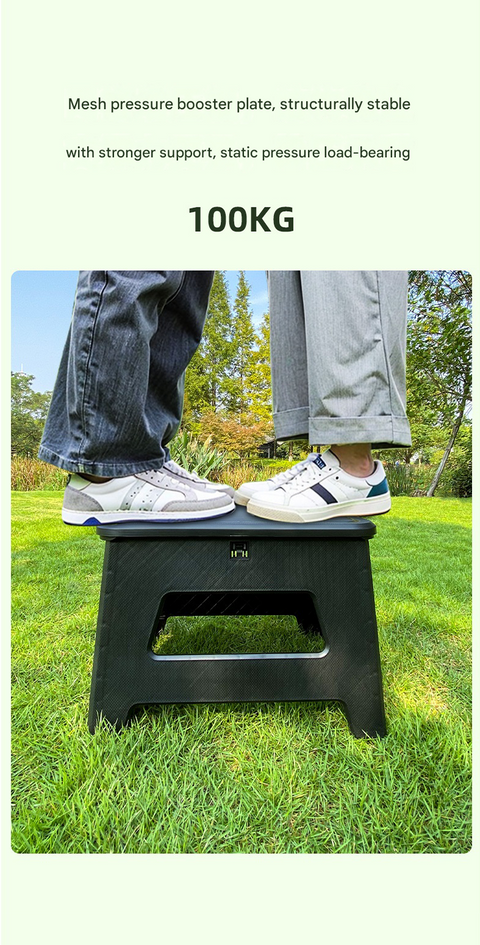Gray Small size Portable Folding Toilet Stool - PP Material - 100kg Load Capacity, Compact & Lightweight, Odor-Resistant Design, for Camping, Road Trips, Outdoor Emergencies, Travel-Friendly Solution