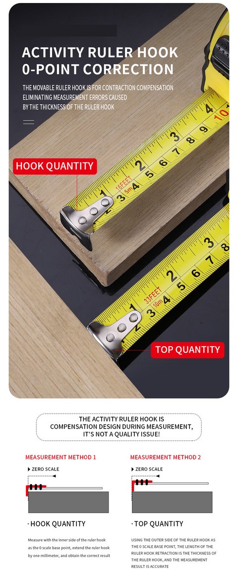 10M Heavy Duty Steel Tape Measure -  Metric & Imperial Dual Scale - High Carbon Steel Blade, Anti-Slip ABS+TPR Casing, Push-Button Lock, Wear-Resistant for Construction & DIY
