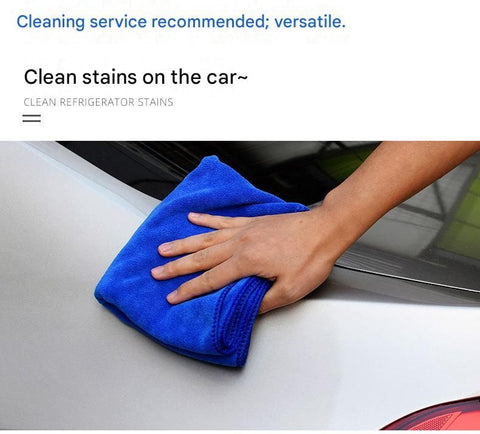 6-Piece Home Cleaning Kit - Blue Rechargeable Mini Desktop Vacuum Cleaner with 5 Reusable Microfiber Towels - USB Powered, Strong Suction, Lint-Free & Super Absorbent for Kitchen, Car, Office & Pet Hair