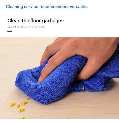 6-Piece Home Cleaning Kit - Blue Rechargeable Mini Desktop Vacuum Cleaner with 5 Reusable Microfiber Towels - USB Powered, Strong Suction, Lint-Free & Super Absorbent for Kitchen, Car, Office & Pet Hair