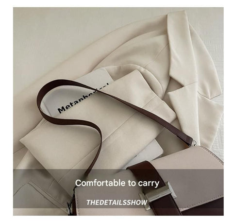 Black Fashion Retro Crossbody Bag French Chic Small Shoulder Bag Women’s Baguette Underarm Bag