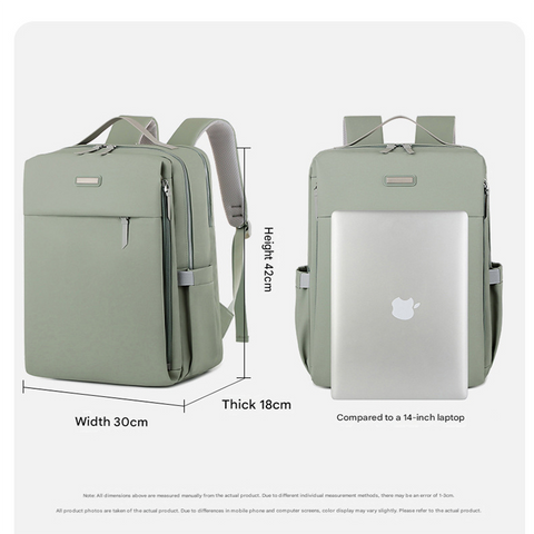 Black Large Capacity Airbag Backpack Multi-Compartment Laptop Backpack Travel Business Bag