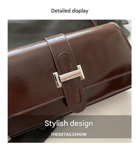 Red French Chic Baguette Shoulder Bag Women’s Minimalist Crossbody Bag with Premium Feel