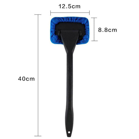 3-Piece Grey Car Windshield Cleaning Brush Set Microfiber Defogging Wiper Tool Window Glass Cleaner