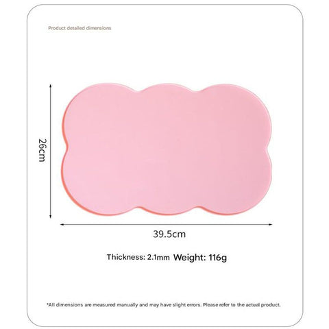 3-Piece Pink Silicone Placemat Set Cloud Shape Non-Slip Heat Resistant Kids Dining Mat