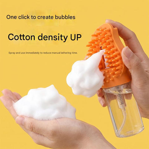 Yellow Pet Shampoo Brush Silicone Foaming Massage Comb Dog Cat Bathing Grooming Tool